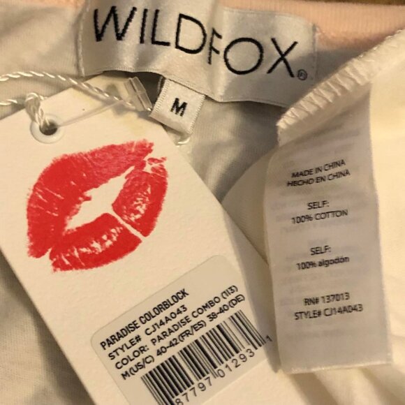 NWT WILDFOX Paradise Colorblock V-Neck T-Shirt Short Sleeve S & M - Picture 6 of 7